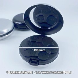 Renjzle Portable Coin Holder Coin Storage Coin Purse Round Coin Purse Coin Dispenser Portable Money Sorting Money Case (Black), Black