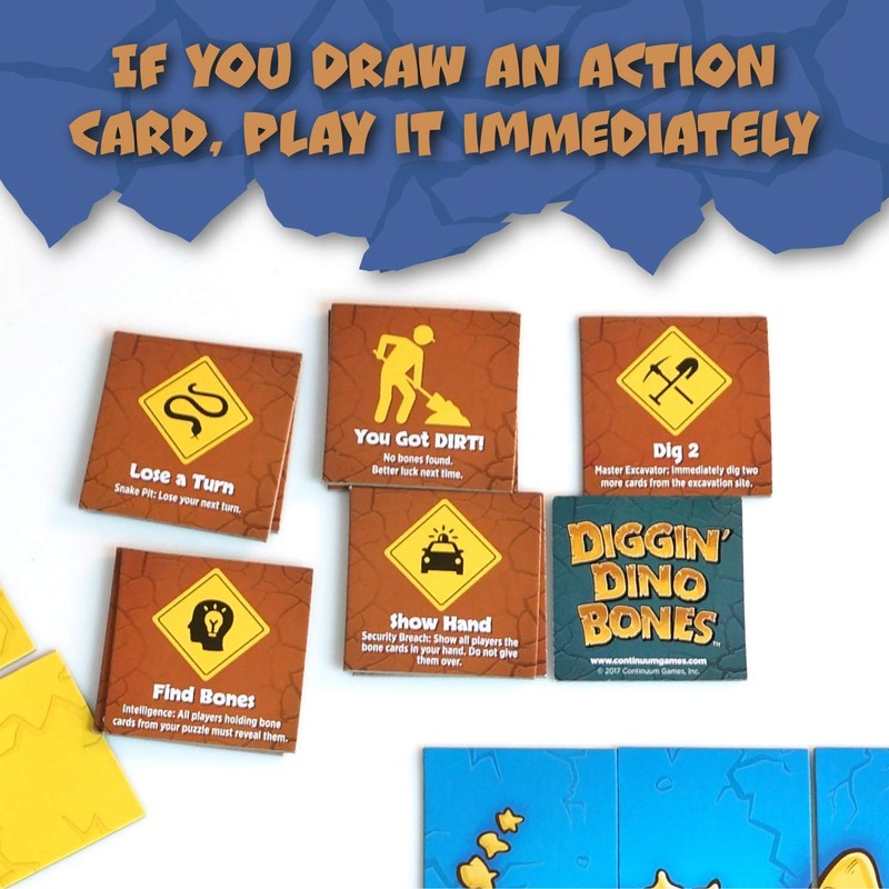 Continuum Games - Digging Dino Bones Board Game, Kids Aged
