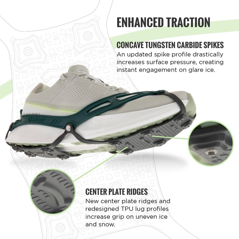 Kahtoola NANOspikes Footwear Traction for ICY Winter Road Running &