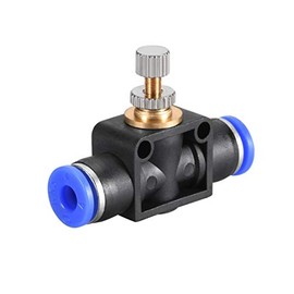 sourcing map 4mm OD Pneumatic Air Flow Control Valve,with Push-to-Connect Fitting,Straight Air Pneumatic Flow in-Line Speed Controller Valve
