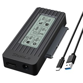 ShuoLe SATA to USB3.2/3.1/3.0 Cable 2.5inch Hard Drive Adapter Type c Hard Disk Converter for SSD/HDD Data Transfer with LCD Screen Display