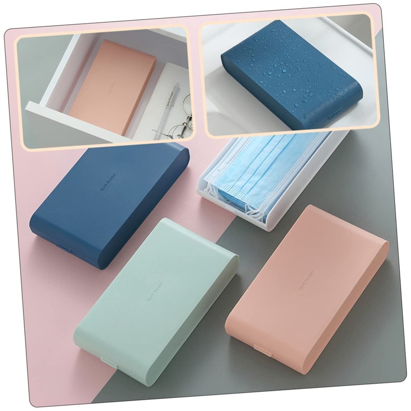 Mobestech 2pcs Facial Mask Storage Box Dust Mask Container Desk