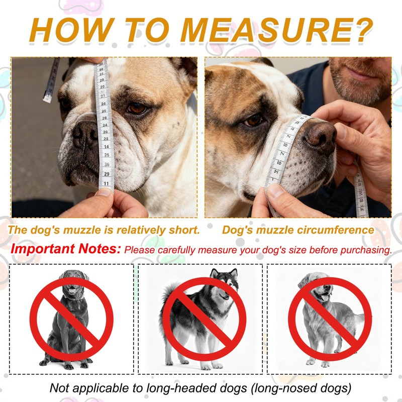 PETAXCELL Short Snout Dog Muzzles, Adjustable Mouth Cover for Dogs