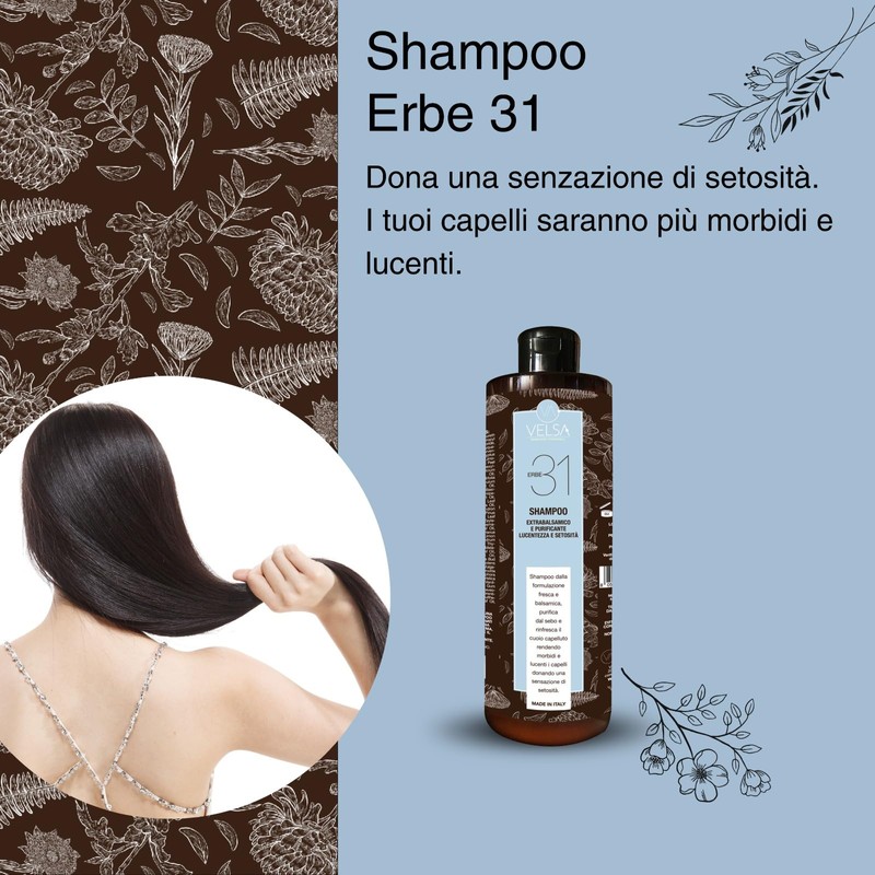 VELSA - Extra Balsamic Herbal Shampoo 31, Cleansing, Soothing, Nourishing