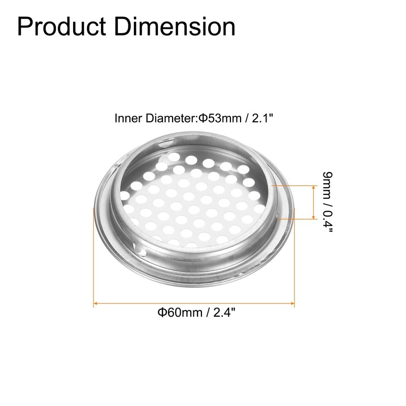 sourcing map 12Pcs Air Vents Circular Flat Soffit Vent 53mm/2.1"