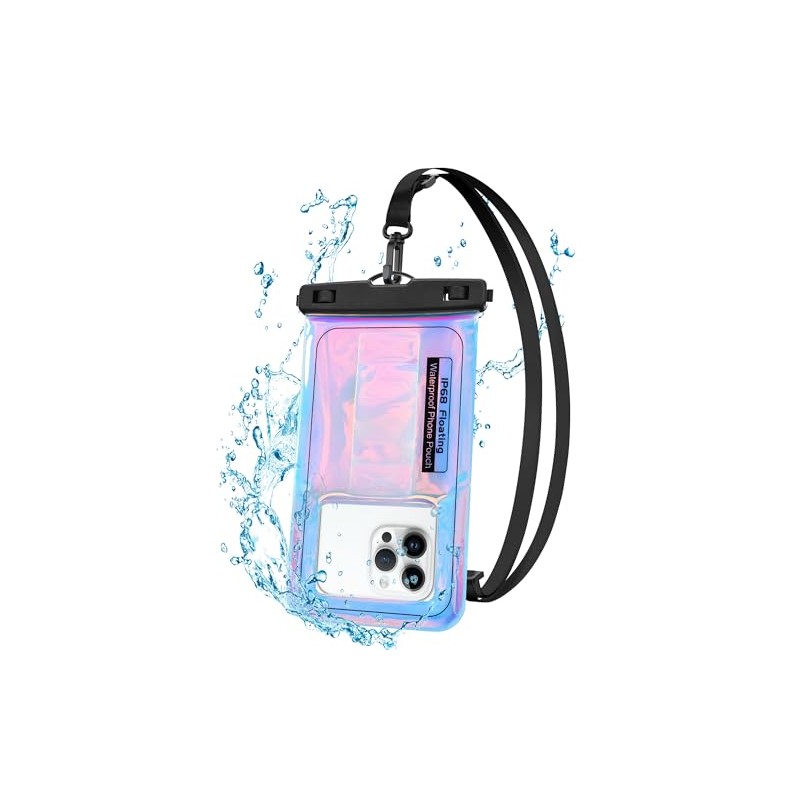 IPX68 Waterproof Phone Pouch with Lanyard - Dazzling Purple