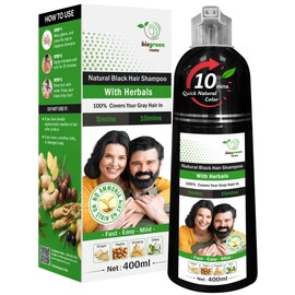 BIOGREEN ROOTS Shampoo Herbal para El Cabello Libre de Amonia-Free - Cubre Efectivamente El Cabello Gris para Hombres y Mujeres - Color Natural y...  