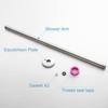 OFFO Shower Straight Arm with Flange 24 Inches Brushed Nickel