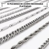 Pulseras Hombre Acero Inoxidable 12 Piezas Plata Joyería