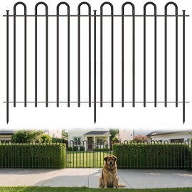 5 Panels Decorative Garden Fence, 32 in (H) x 10.8 ft (L) Metal Thick Tube No Dig Dog Fence Outdoor for Yard, Rustproof Tall Animal Barrier Fencing, Garden Edging Border for Yard, Patio
