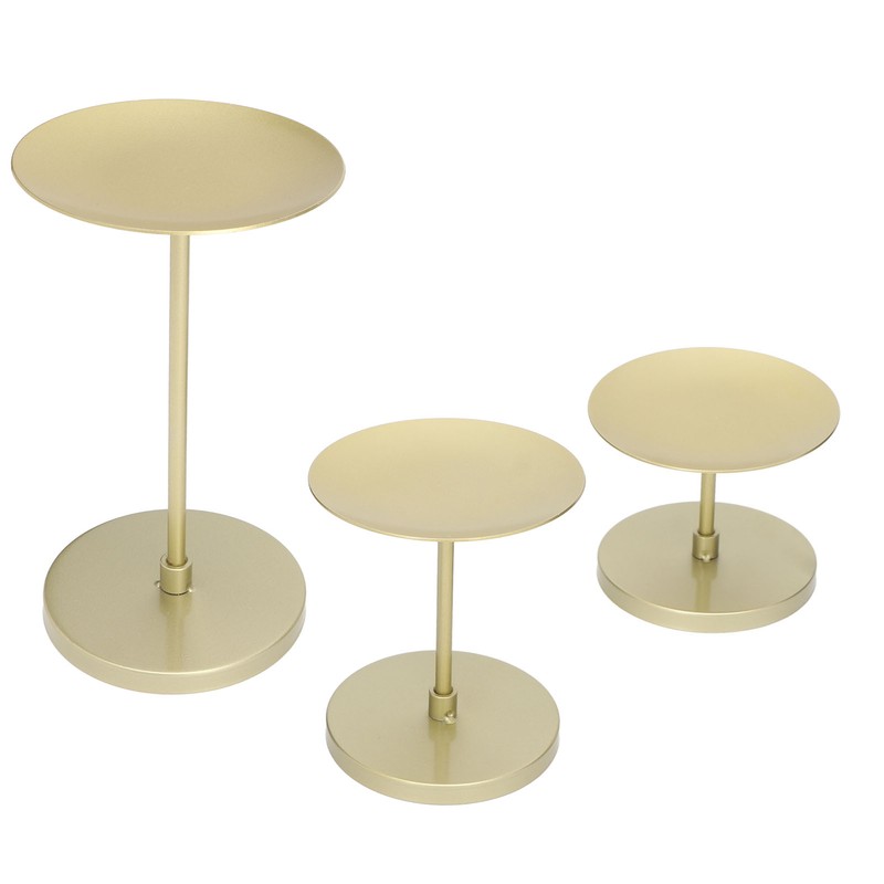 Gold Pillar Candle Holder Double Sided Use Rust Prevention Iron