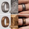 ThunderFit Mens Silicone Rings Wedding Bands Classic & Middle Line