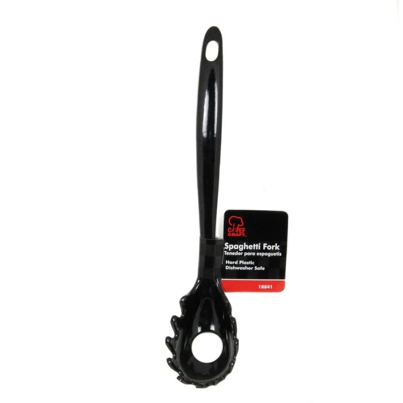Chef Craft Basic Melamine Spaghetti/Pasta Fork, 11 inch, Black