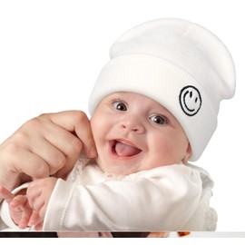 Baby Winter Beanie Hats Kids Winter Warm Knit Hat,Toddler Soft Warm Beanie for Little Boys Girls Children Caps 2-6 Years White