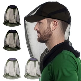 Zodaqian 4 Pack Mosquito Net Head Cover, Lightweight Fly Nets for Head Protection, Durable Mosquito Head Net, Suitable for Outdoor Camping & Travel Enthusiasts Black