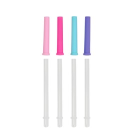 REDUCE Reusable Coldee 2.0 Splash Straw Set, 4 Pack - Spill-Proof, BPA-Free, Dishwasher-Safe - Fits 14 oz Coldee Tumblers and Mugs, Assorted Colors