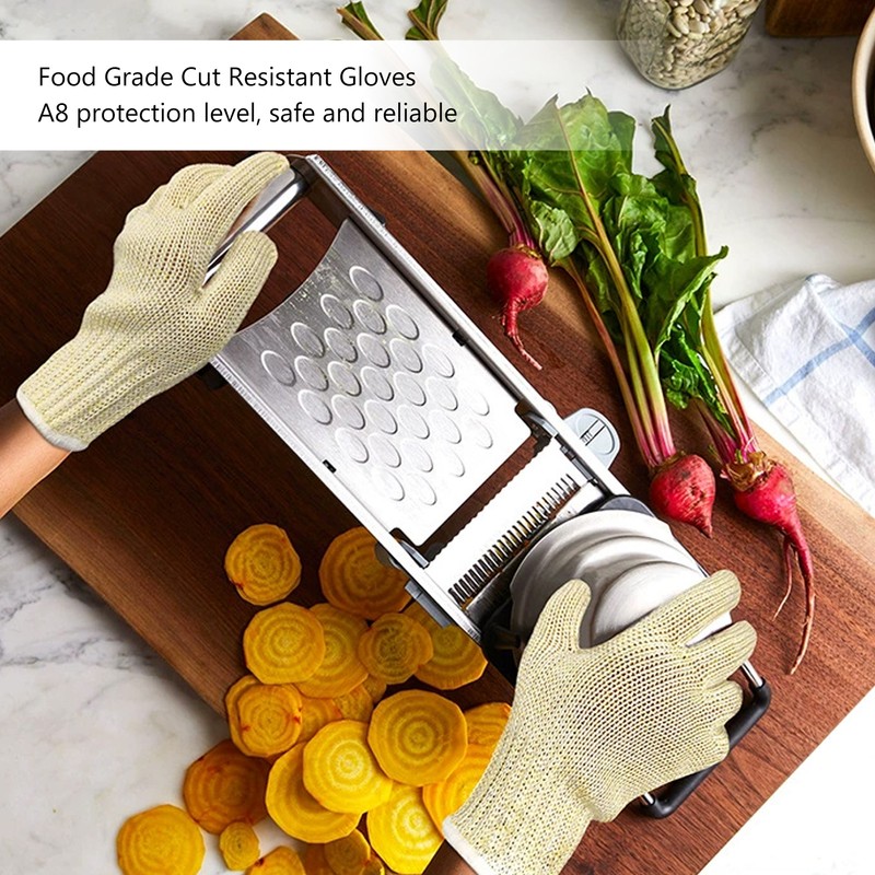 A8 Cut Resistant Gloves HPPE Fiber Food Grade Kitchen Hand