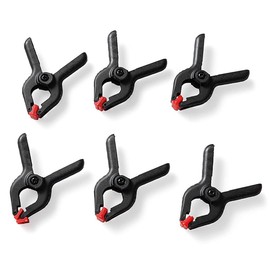 Dekton 6PC 2" Pro Clamp with 30mm Jaw Opening, Heavy Duty Rubber Non-Slip Grip, Durable Tough Plastic Construction, Hinged Jaws for Improved Grip on Uneven Surfaces, Ideal for Wood & DIY Projects