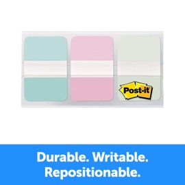 Post-it Durable Tabs, 1 in Wide, Assorted Pastel Colors (686-GRDNT), 36 Count