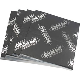 Design Engineering 050202 Boom Mat Sound Damping Material with Adhesive Backing, 12" x 12.5" x 2mm (Pack of 4)
