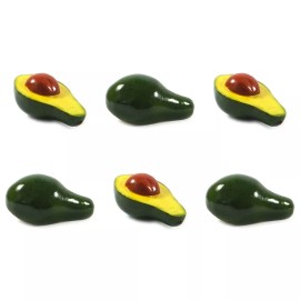 Vasefill 6-Pack Artificial Avocado Half Large Decorative Fruit Vegetable Fake Avacado LOT