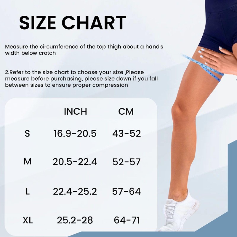 Hamstring Compression Sleeve with 3 Adjustable Straps,Thigh Compression Sleeve for