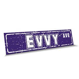Customola - Evvy Name Purple White Color Street Sign, 4"x 18" Aluminum Metal Novelty Sign, Indoor - Outdoor, Design g95