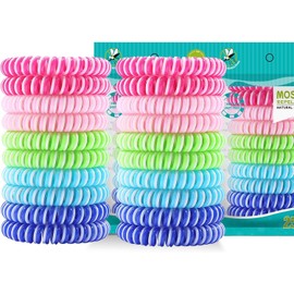 Pulseras Repelentes de Mosquitos, Paquete de 20, Sin DEET, Impermeables, Repelentes Durante 300 Horas, Tamaño Ajustable, Se Adapta a Adultos/Niños