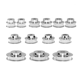 1 x GT2 aluminium timing belt pulley, 48 teeth, gear bore 5 mm, 6.35 mm, 8 mm, 10 mm, 12 mm, aluminium gear width 6 mm for 3D printer Reprap (48 teeth inner hole 5 mm)