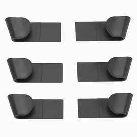 CQADSC 6Pcs Pan Lid Holders Household Wall Mount Pot Lid Stand Holder Punch-Free Pot Lid Racks Lid Storage Holders Pan Lid Organizers Kitchen Utensils, Black