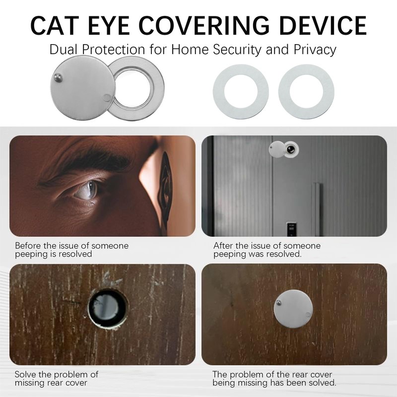 3pc Peephole Cover, Door Viewer Cover with Double-Sided Self-Adhesive Tape