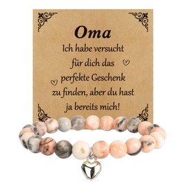 Kiopdse Grandma Gift for Mother's Day, Christmas, Birthday, Valentine's Day, Anniversary, Mother's Day Gift, Funny Romantic Thank You Gifts, Grandma for Women from Grandson, Women's Bracelet Pink