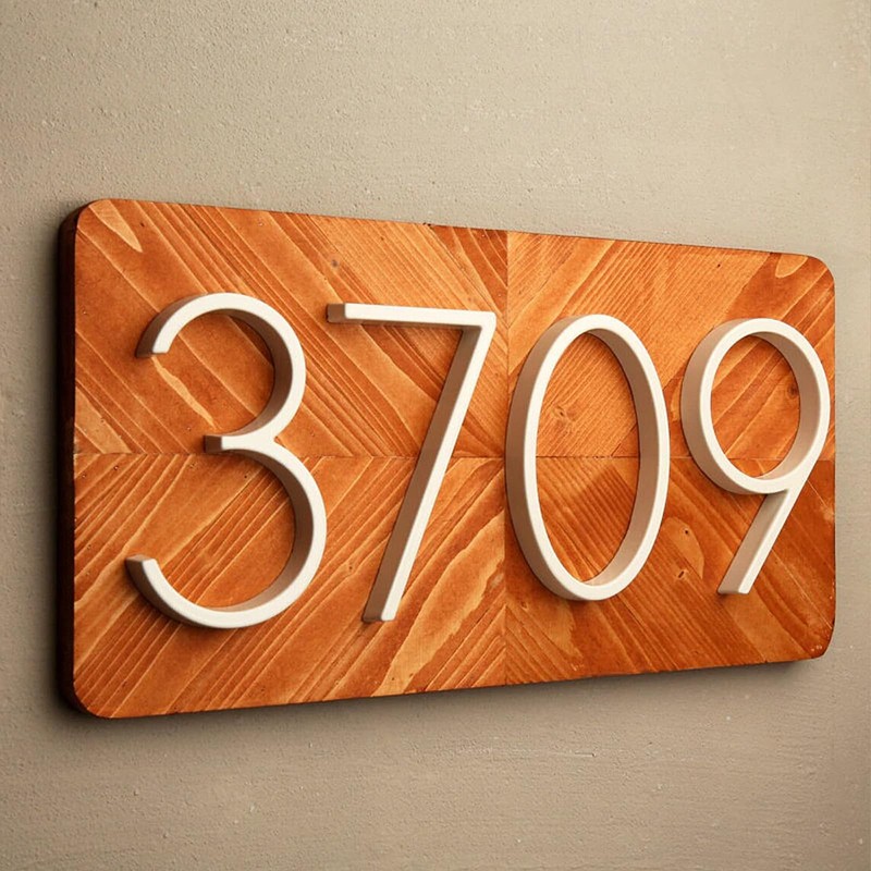 6" White Floating House Number, Metal Modern House Numbers, Mailbox