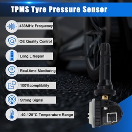 4 PCS Car Tire Pressure Sensor Ford Ecosport 2013 Focus 2014 TPMS, Compatible with TPMS Ford B-MAX 15 C-MAX 15 TRANSIT/TOURNEO CONNECT 2036832