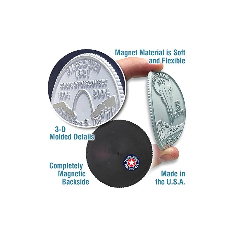 Arizona State Quarter Magnet by Classic Magnets, 2.5" Diameter, Collectible