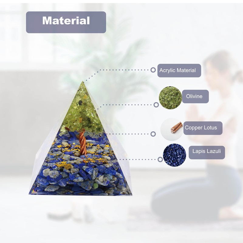 VMDEKK Moonstone Crystal Orgone Pyramid Ogan Crystal Energy Tower Nature