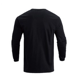 H HYFOL Men's Graphic T-Shirts USA Flag 100% Cotton Long Sleeve American Patriotic Crewneck Regular Tee Shirts(Black,S)