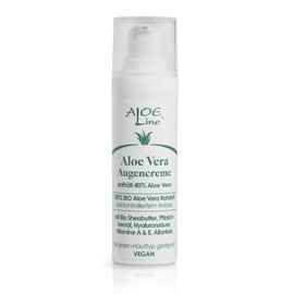 Aloe Vera Eye Cream with 40% Organic Aloe Vera, 30 ml, Vegan Anti-Ageing Care with Hyaluronic Acid & Vitamin E, Reduces Wrinkles, Dark Circles, Puffiness, for Men and Women, Made in Germany