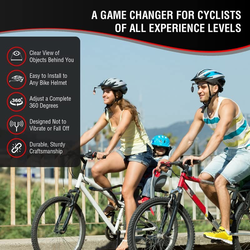Life On Bicycle 360 Degree Adjustable Rearview Bicycle Helmet Mirror