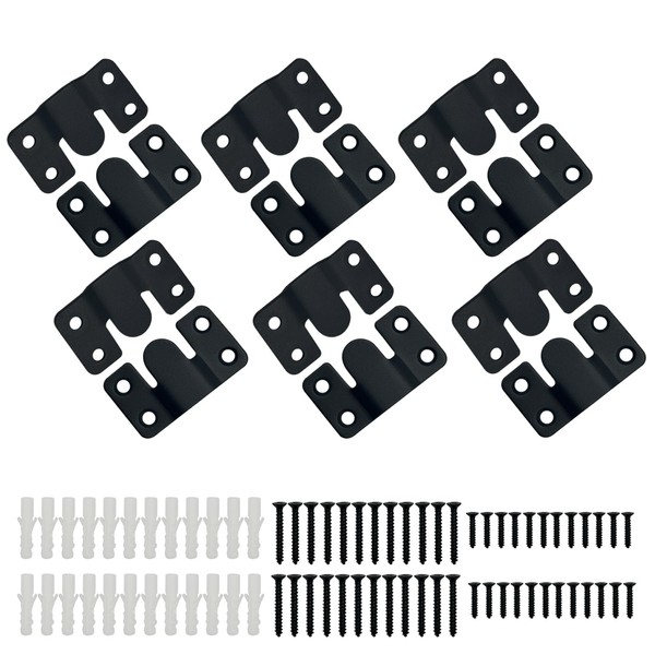 Gxeabg 12 PCS Interlocking Flush Mount Bracket, Picture Hanging Hooks,
