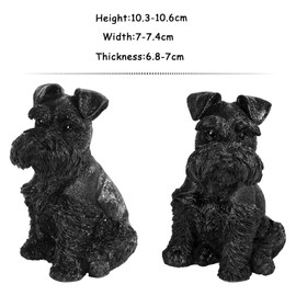 mookaitedecor Resin Cute Schnauzer Figurine Ornament for Home Office Decor, Resin Animal Gift for Dog Lover, Lucky Puppy Statue Figure Collectible Desk Decor
