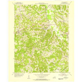 YellowMaps Rosine KY topo map, 1:24000 Scale, 7.5 X 7.5 Minute, Historical, 1954, Updated 1955, 27.5 x 23 in - Paper