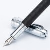 Jinhao 92 Pluma estilográfica negra plateada, punta media, metal sólido