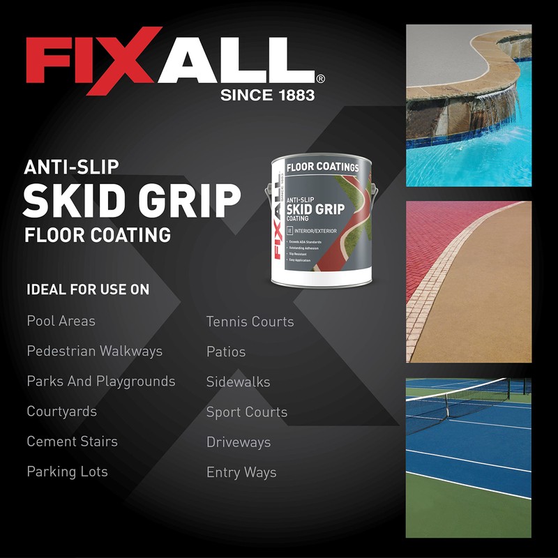 FIXALL Skid Grip Anti-Slip Coating, 1 Gallon, Camel, Exceeds ADA