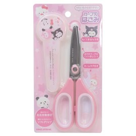 Kamio Japan 216716 Sanrio Characters x Mochi Soft Curve Blade Scissors Nui Party Scissors Cut with Cover for Cutting Back to School