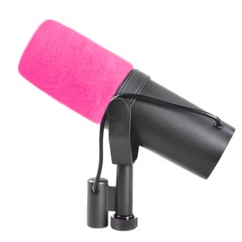 LEFXMOPHY SM7B Windscreen for Shure SM7B SM7dB Vocal Microphone Replacement Pop filter, Hot Pink Furry Wind Muff Deadcat Cover