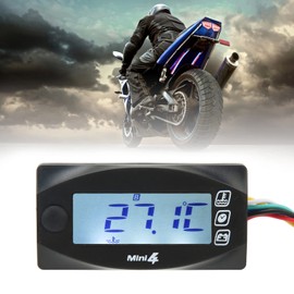Motorcycle Temperature Gauge, DC12V Easy Installation Uniform Digital Display Over Temperature Alert for Motorbike (M16*1.5)