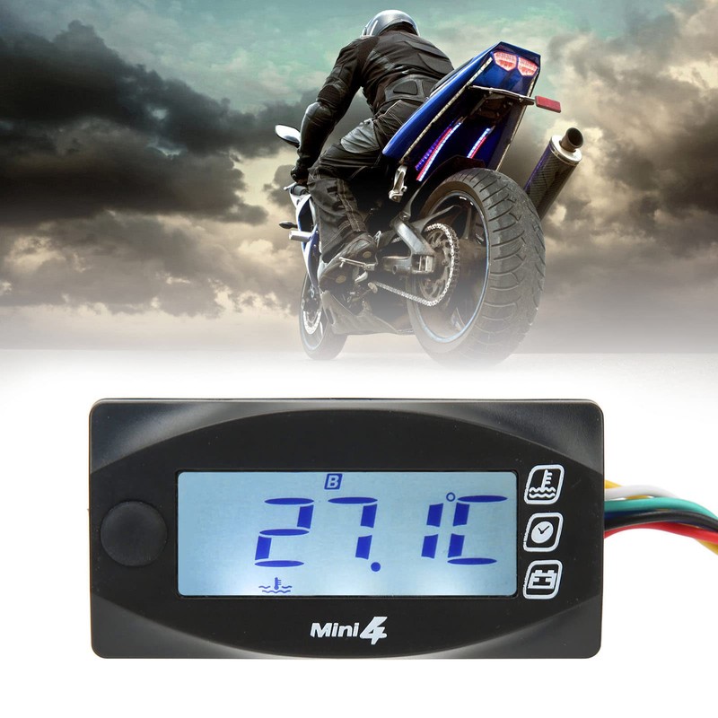 Motorcycle Temperature Gauge, DC12V Easy Installation Uniform Digital Display Over