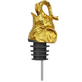 BLARYETI Elephant Head Wine Pourer Spout Bottle Plug for Wine &Beverage, Easier Pouring, Gold