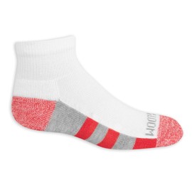 Fruit of the Loom Boys' Durable Cushion Ankles Socks (10 Pack), White, Medium